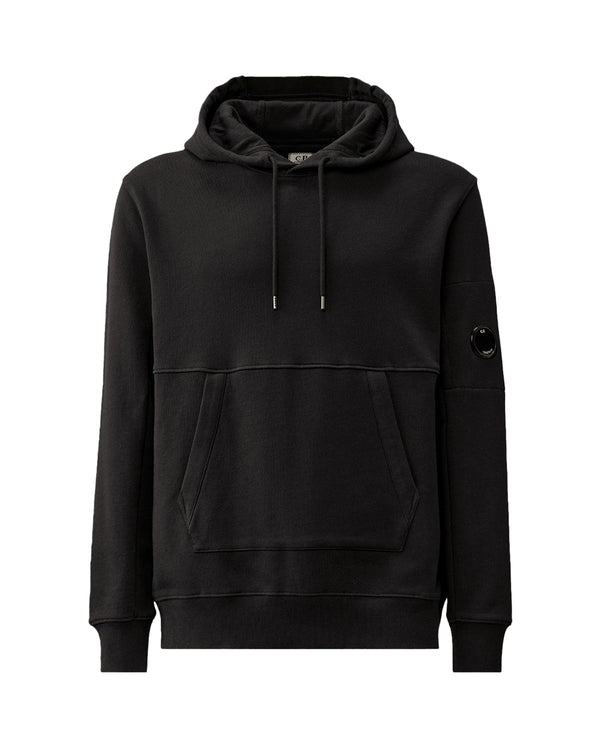 CP COMPANY MENS DIAGONAL RAISED FLEECE LENS HOODIE BLACK-Designer Outlet Sales