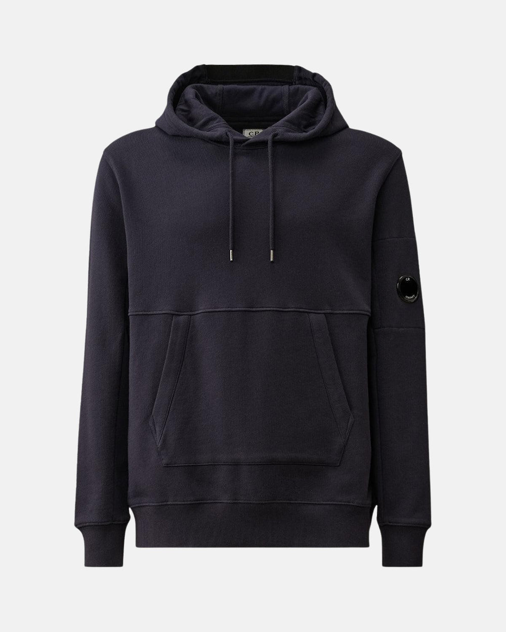 CP COMPANY MENS DIAGONAL RAISED FLEECE LENS HOODIE TOTAL ECLIPSE