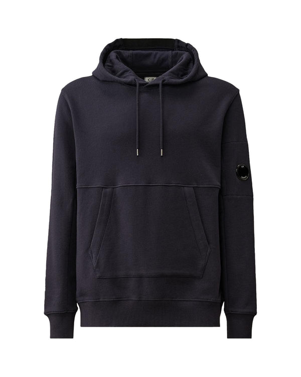 CP COMPANY MENS DIAGONAL RAISED FLEECE LENS HOODIE TOTAL ECLIPSE-Designer Outlet Sales