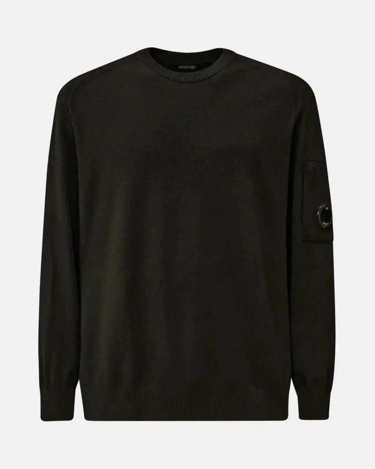 CP COMPANY MENS EXTRAFINE MERINO WOOL CREWNECK SWEATER BLACK – CP-COMPANY-19CMKN037A-005528A-999-M | Studio DOS by Designer Outlet Sales