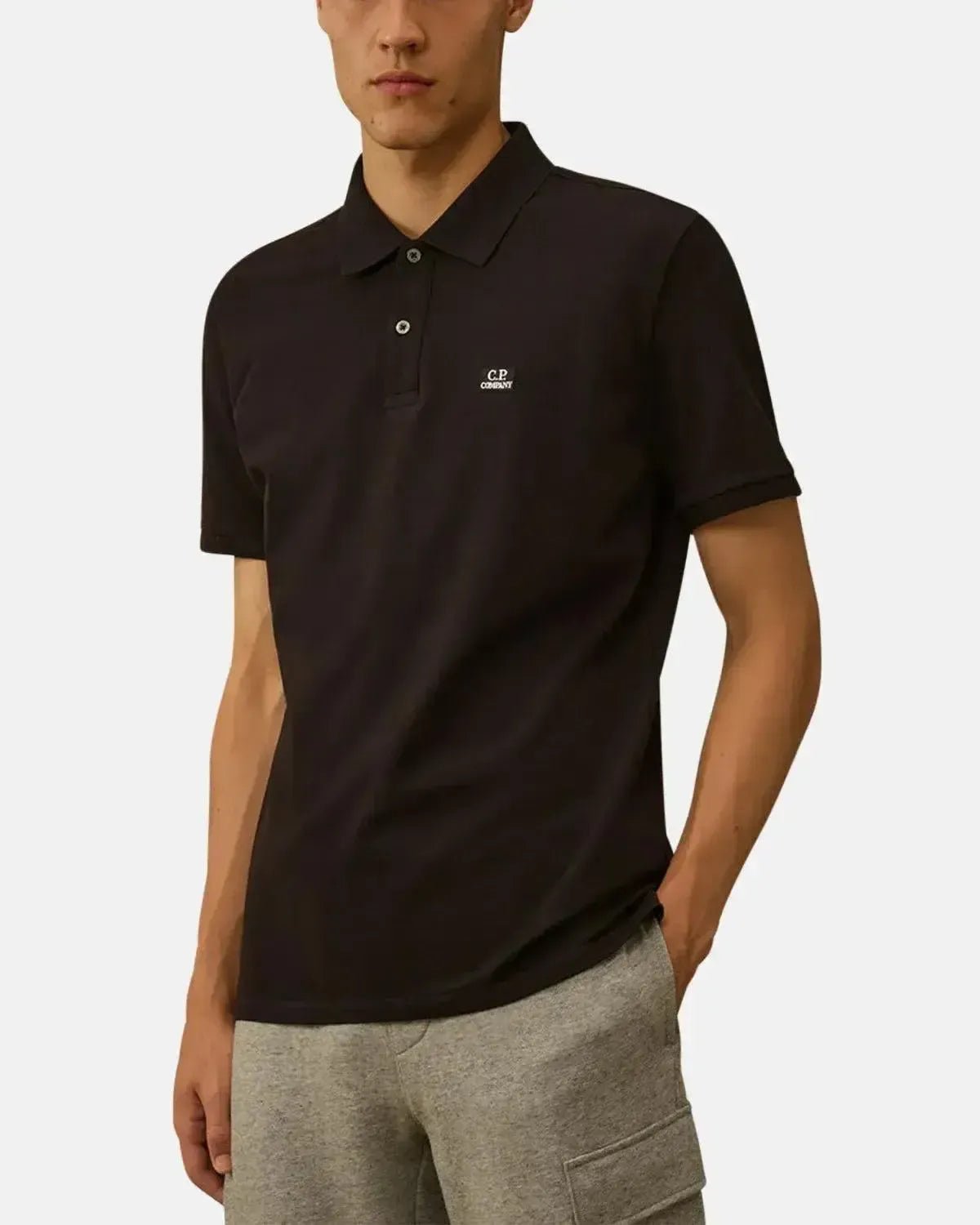 CP COMPANY MENS STRETCH PIQUET SHORT SLEEVE POLO BLACK – CP-COMPANY-RCCMPL721A-005263W-999-M | Studio DOS by Designer Outlet Sales