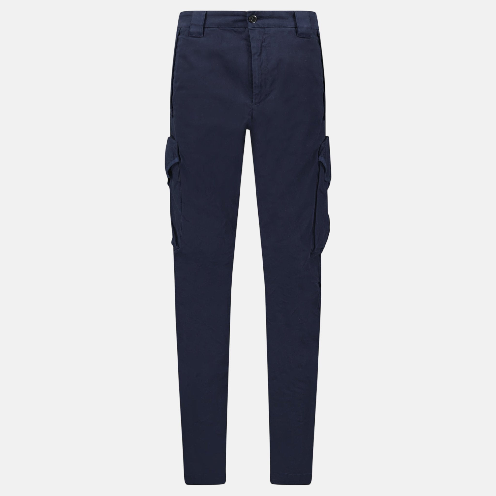 CP Company Stretch Sateen Ergonomic Lens Cargo Pants Navy – G32 | Studio DOS by Designer Outlet Sales