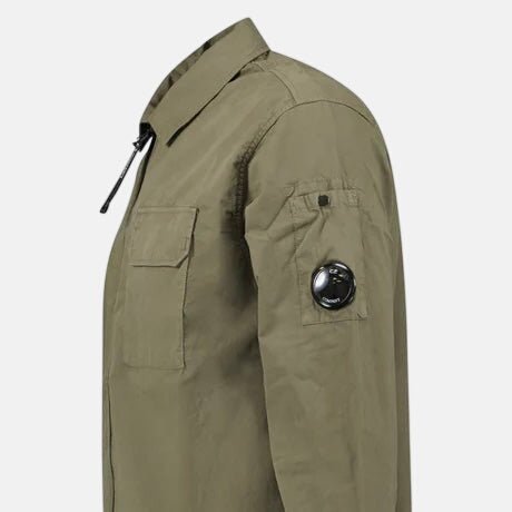 CP Company Zip - Up Lens Overshirt Khaki – B32 | Studio DOS by Designer Outlet Sales