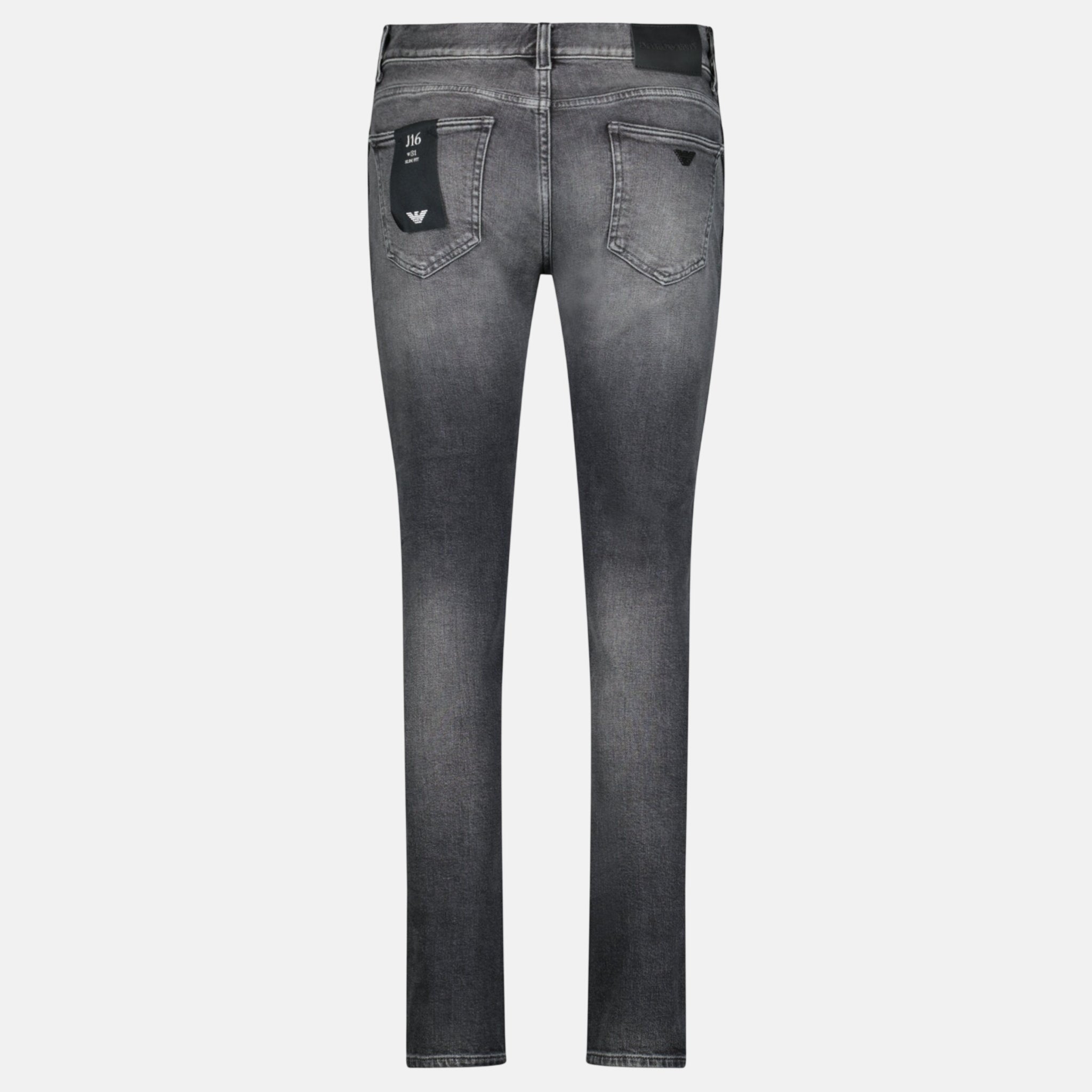 Emporio Armani J16 Slim - Cut Stonewashed Jeans Black Grey – C9 | Studio DOS by Designer Outlet Sales