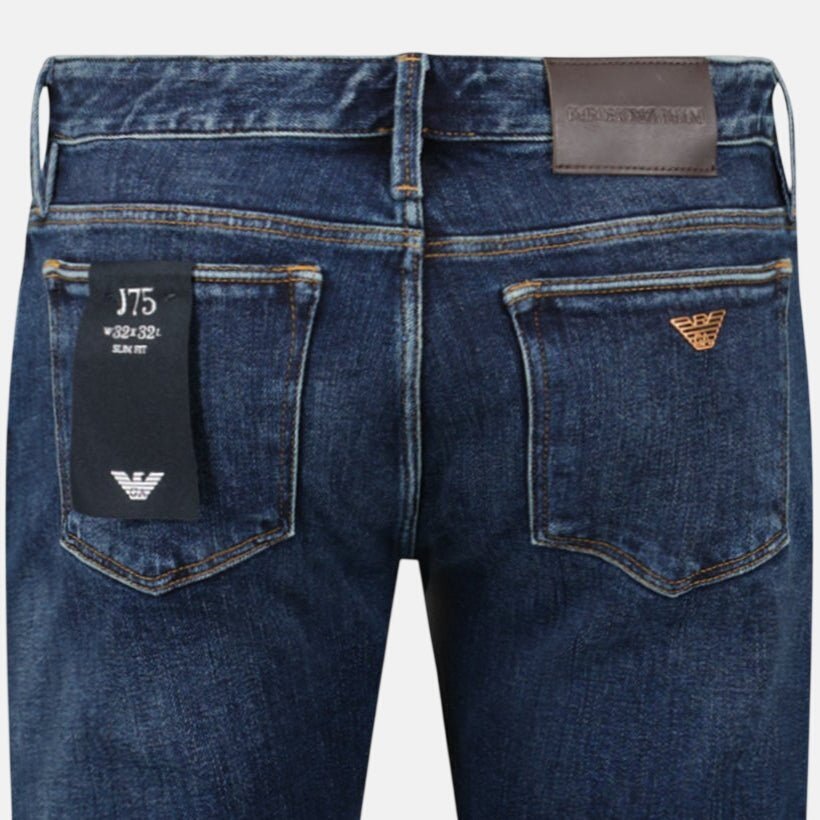 Emporio Armani J75 Slim Fit 5 Pocket Jeans Dark Blue – B6/B7/B8 | Studio DOS by Designer Outlet Sales