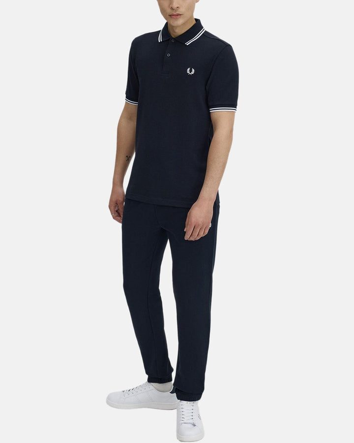 FRED PERRY MENS M3600 TWIN TIPPED POLO SHIRT NAVY WHITE-Designer Outlet Sales