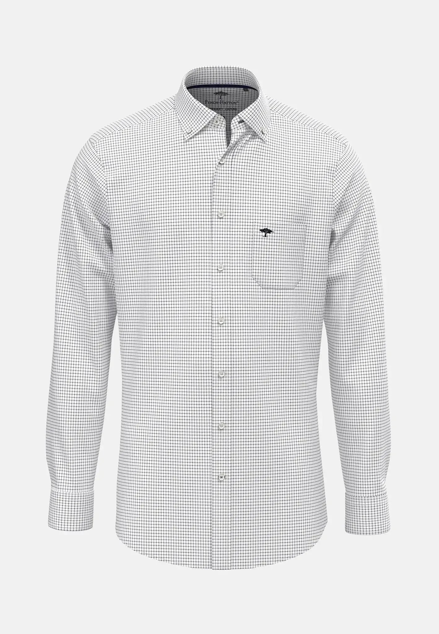 Fynch - Hatton Button Down Oxford Shirt Navy Check – 10005500-5580-S | Studio DOS by Designer Outlet Sales