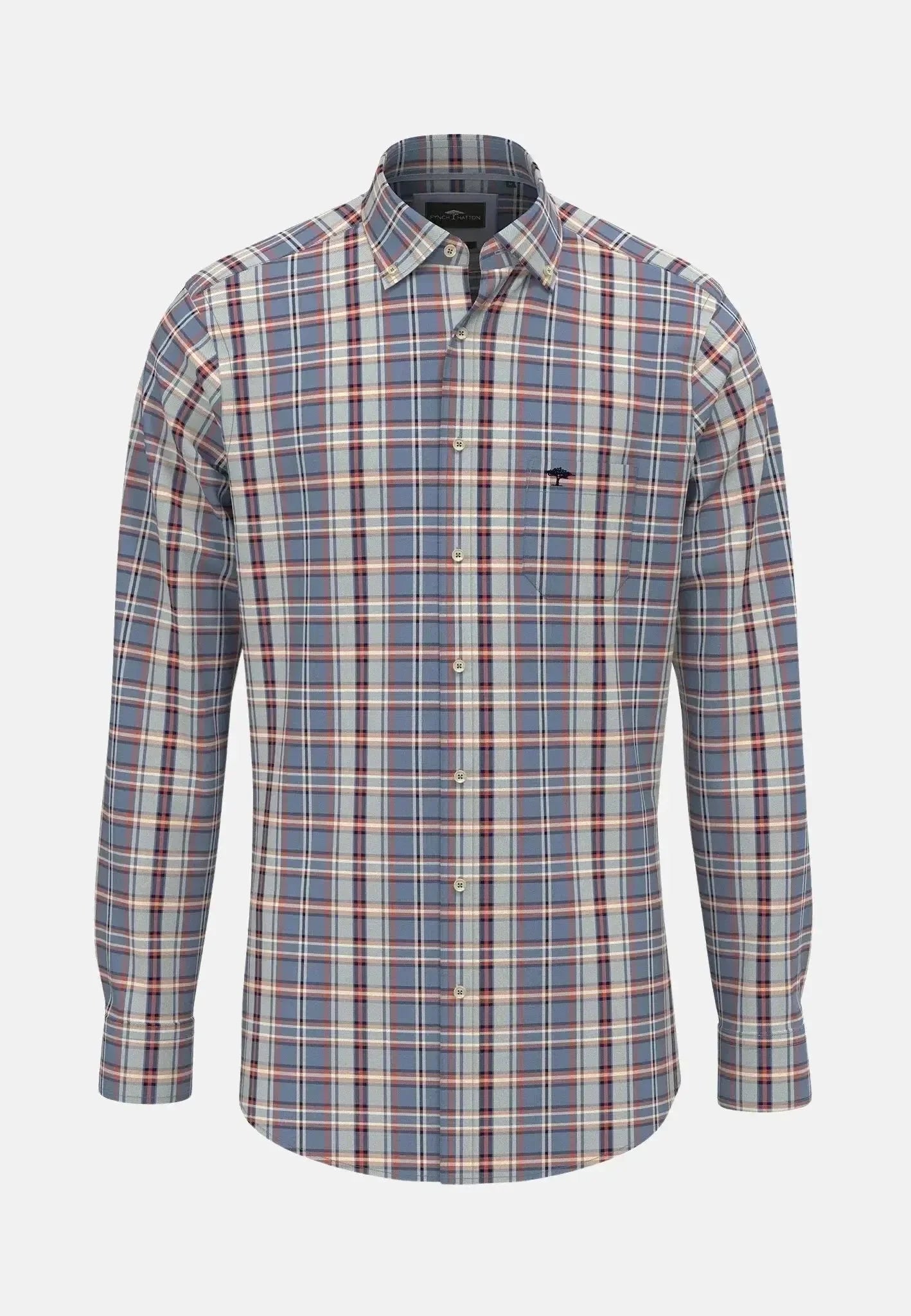Fynch - Hatton Classic Mixed Check Shirt Cloud Blue – 14108020-625-S | Studio DOS by Designer Outlet Sales
