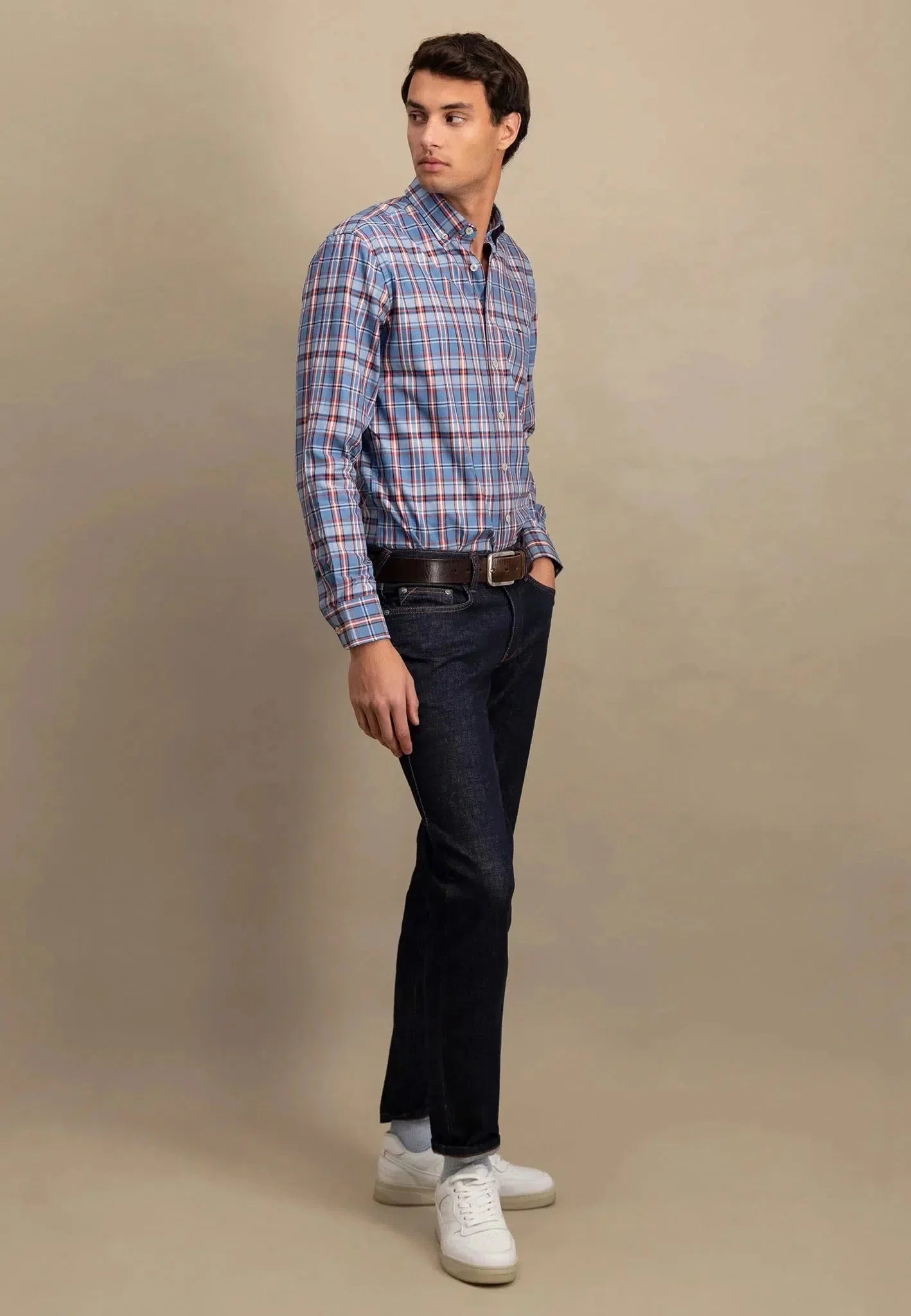 Fynch - Hatton Classic Mixed Check Shirt Cloud Blue – 14108020-625-S | Studio DOS by Designer Outlet Sales