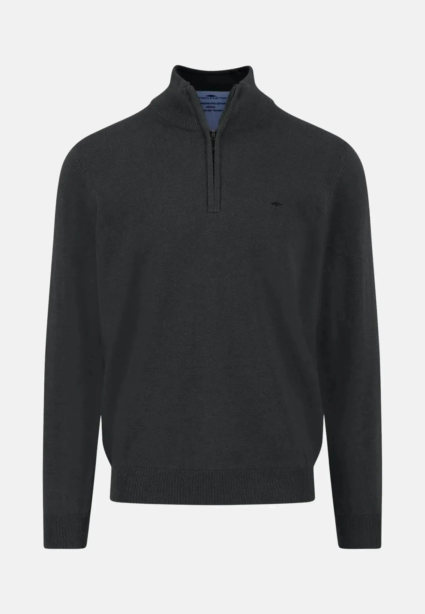 Fynch - Hatton Fine Knit Cotton 1/4 Zip Black – 1514215-999-S | Studio DOS by Designer Outlet Sales