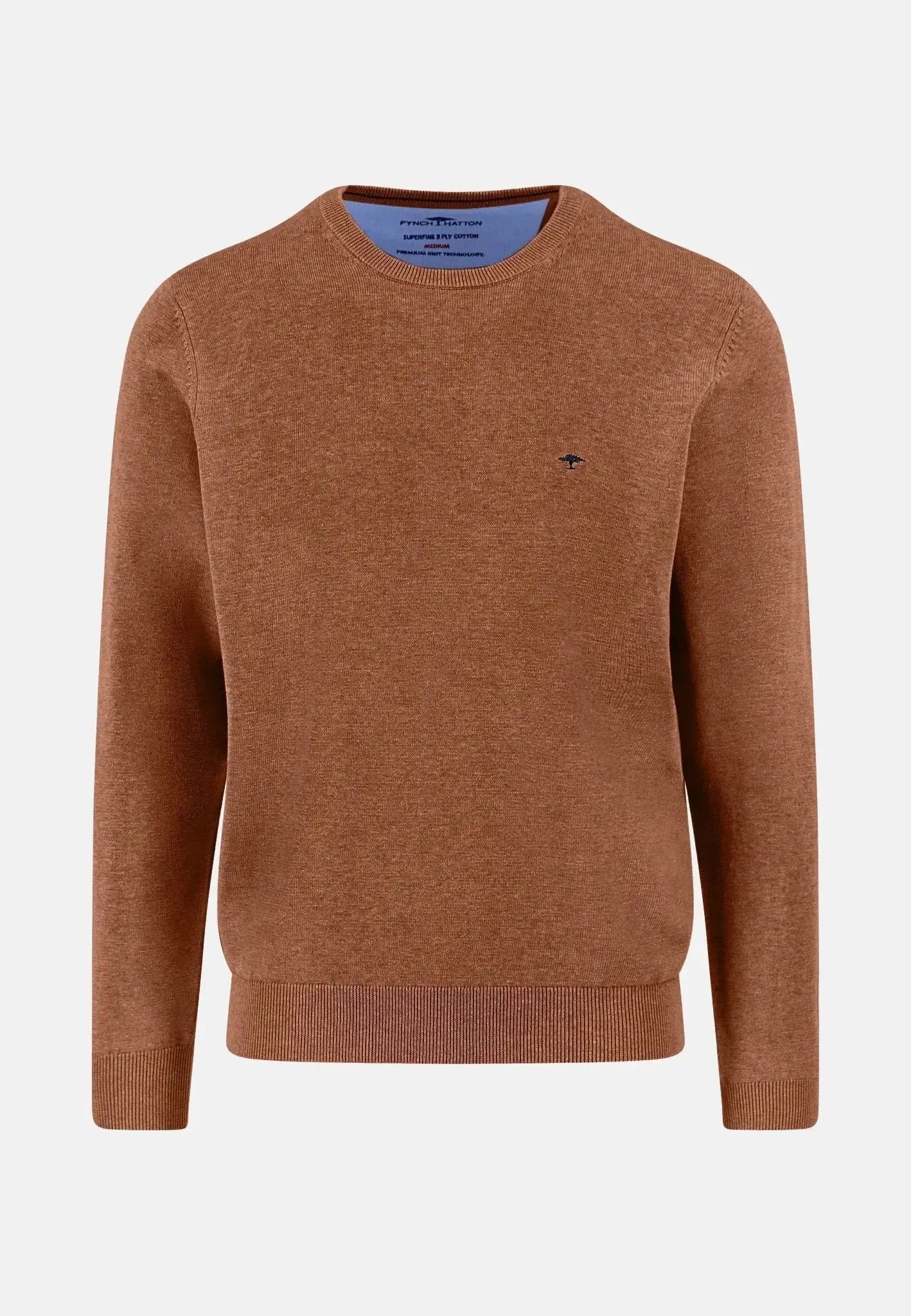 Fynch - Hatton Fine Knit Cotton Crewneck Hazel – 1514210-804-S | Studio DOS by Designer Outlet Sales