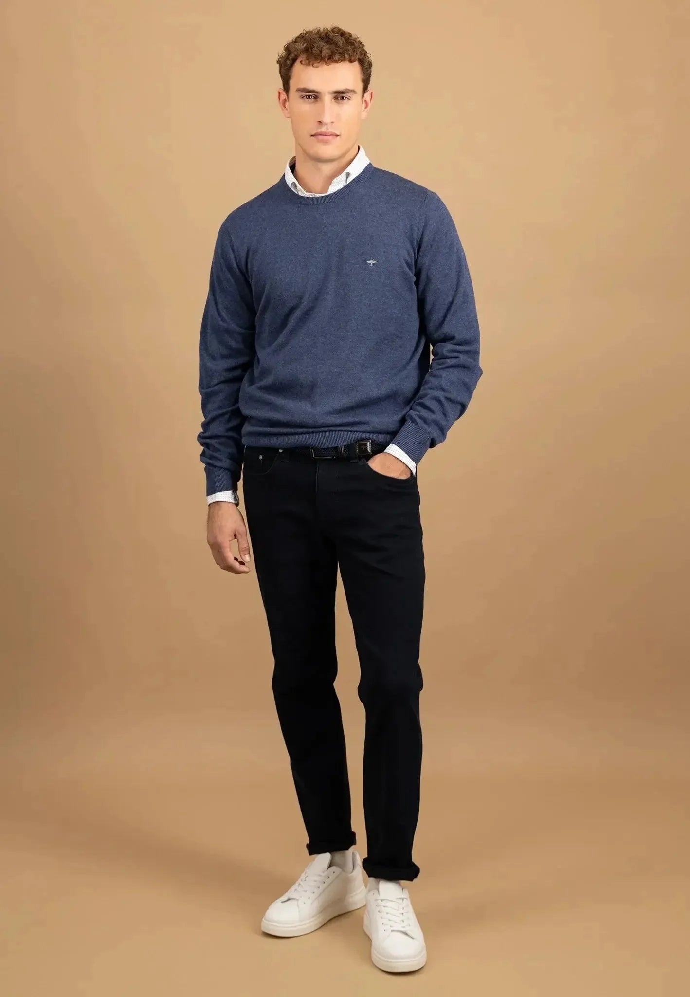 Fynch - Hatton Fine Knit Cotton Crewneck Night – 1514210-680-S | Studio DOS by Designer Outlet Sales