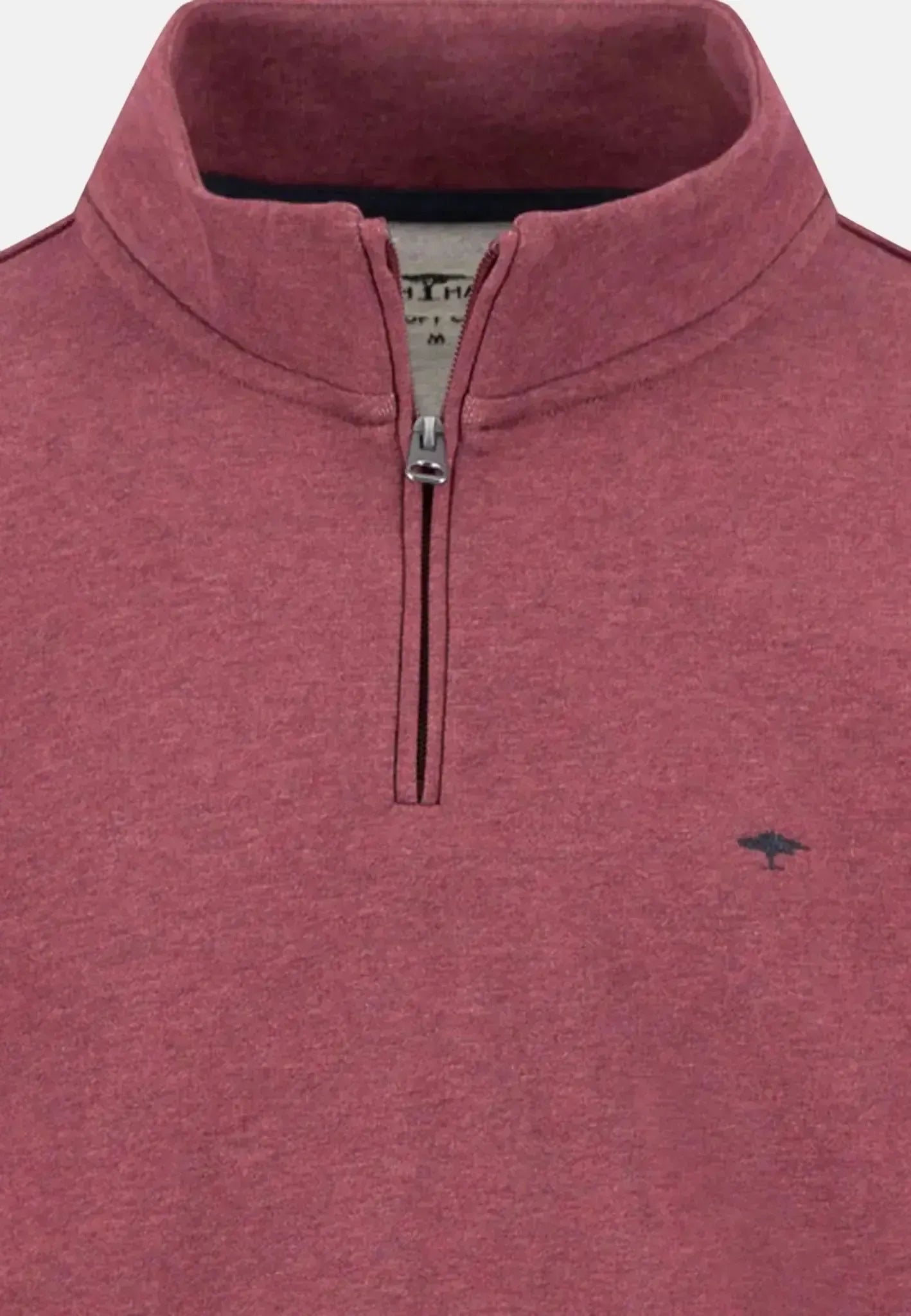 Fynch - Hatton Mens 1/4 Zip Stand Collar Cotton Sweat Deep Merlot – 15141351-368-S | Studio DOS by Designer Outlet Sales
