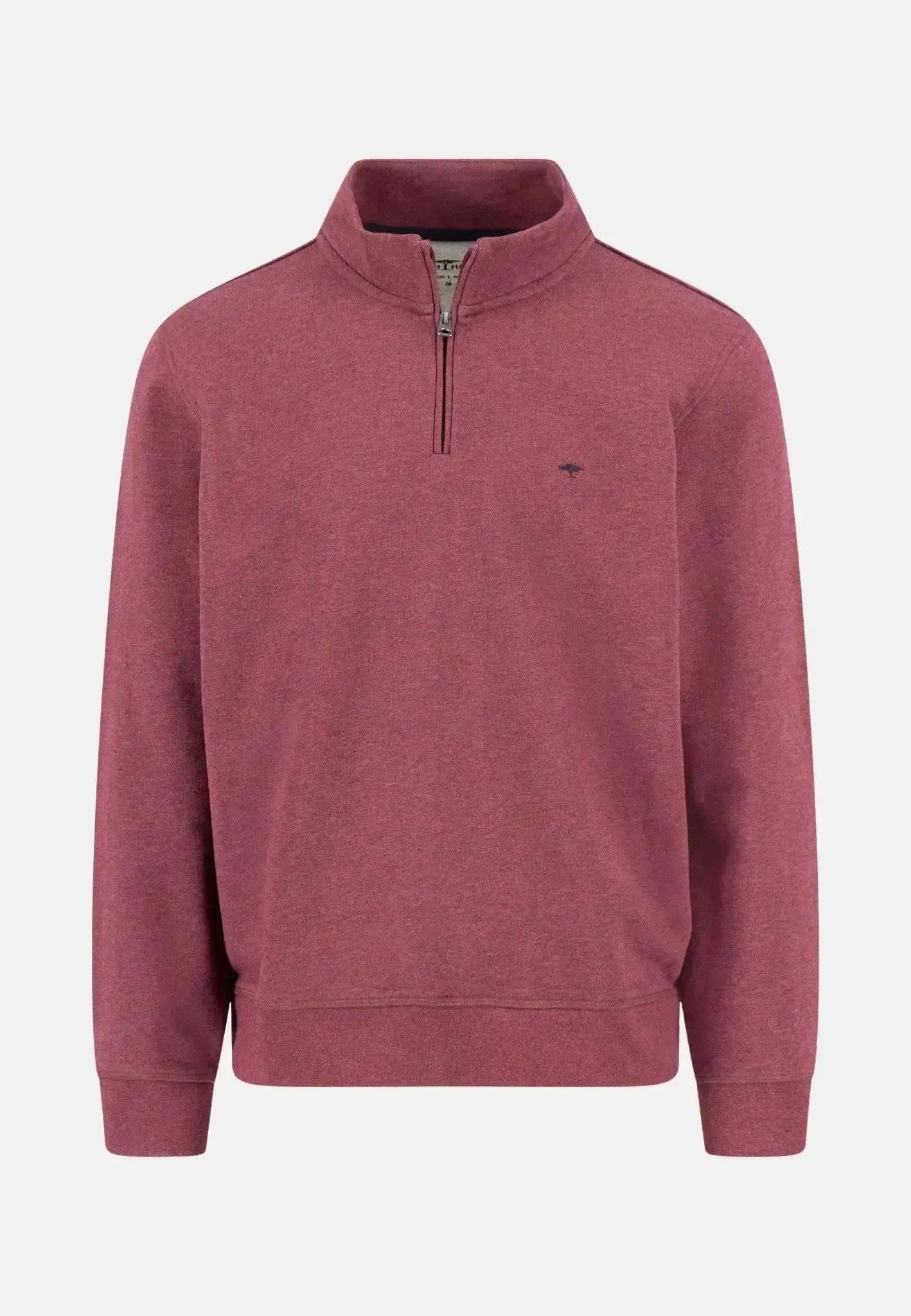 Fynch - Hatton Mens 1/4 Zip Stand Collar Cotton Sweat Deep Merlot – 15141351-368-S | Studio DOS by Designer Outlet Sales