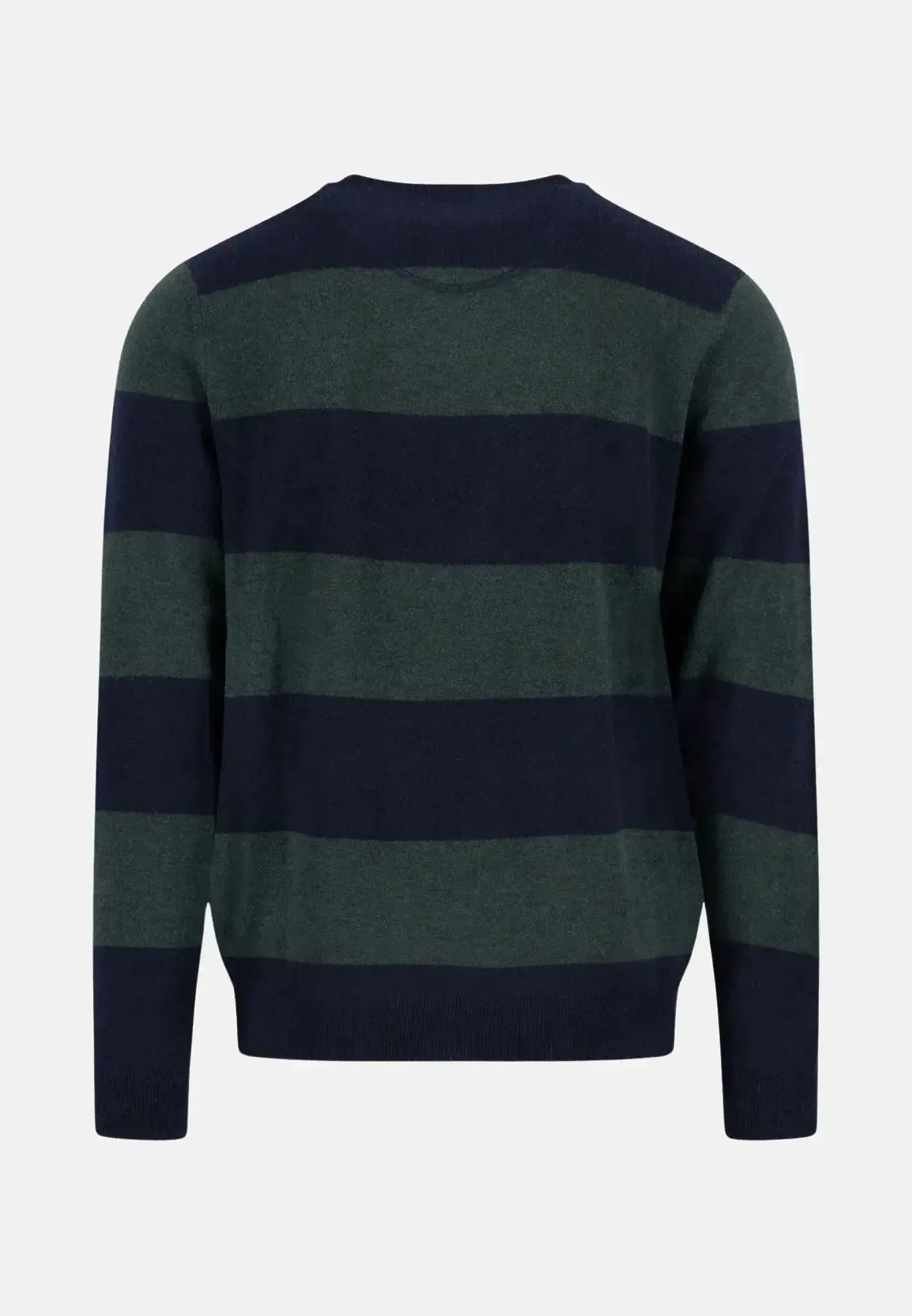 Fynch - Hatton Mens Block Stripe Merino Wool Cashmere Crewneck Knit Navy – 1510809-690-S | Studio DOS by Designer Outlet Sales