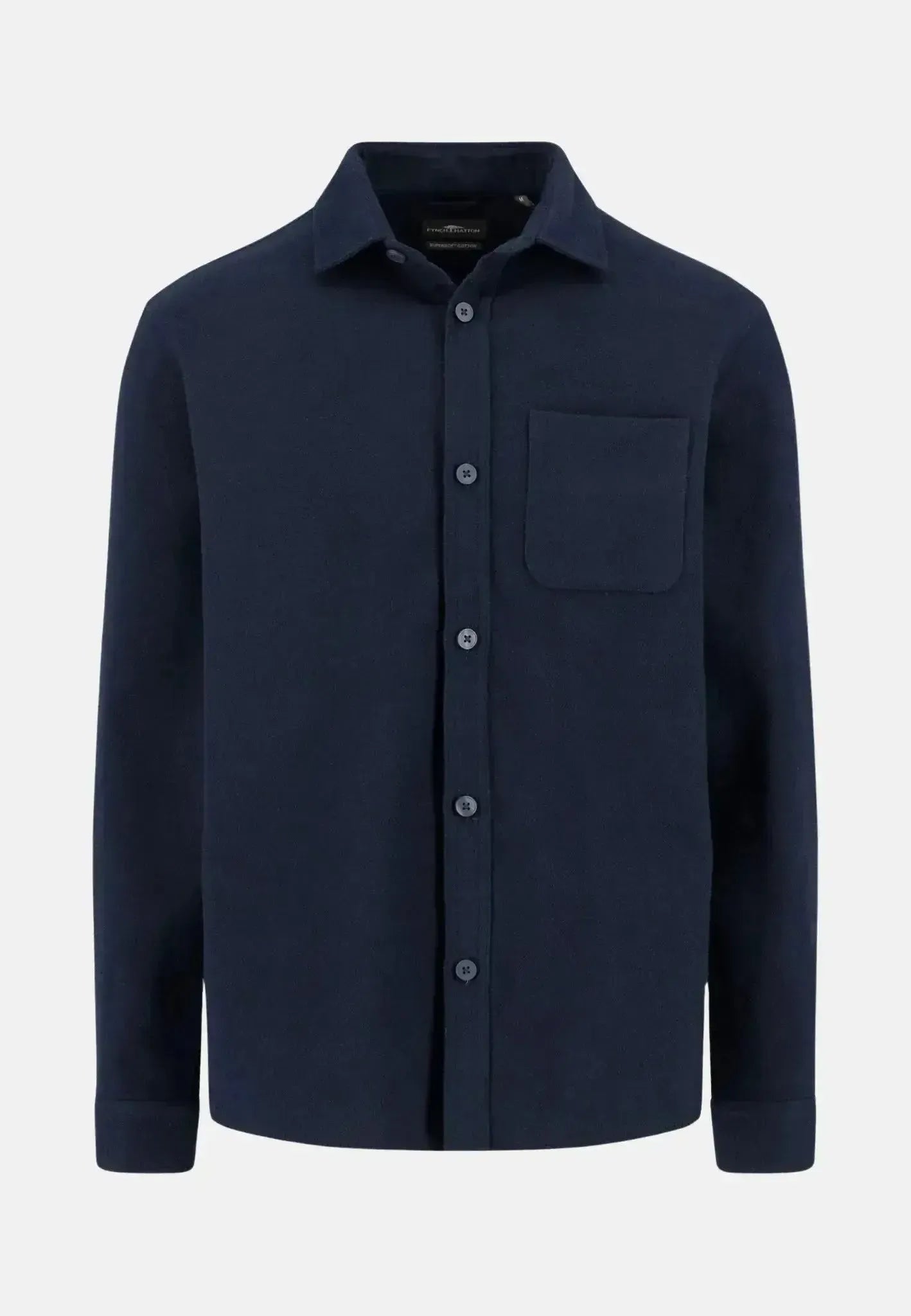 Fynch - Hatton Mens Heavyweight Flannel Overshirt Navy – 15105684-685-S | Studio DOS by Designer Outlet Sales