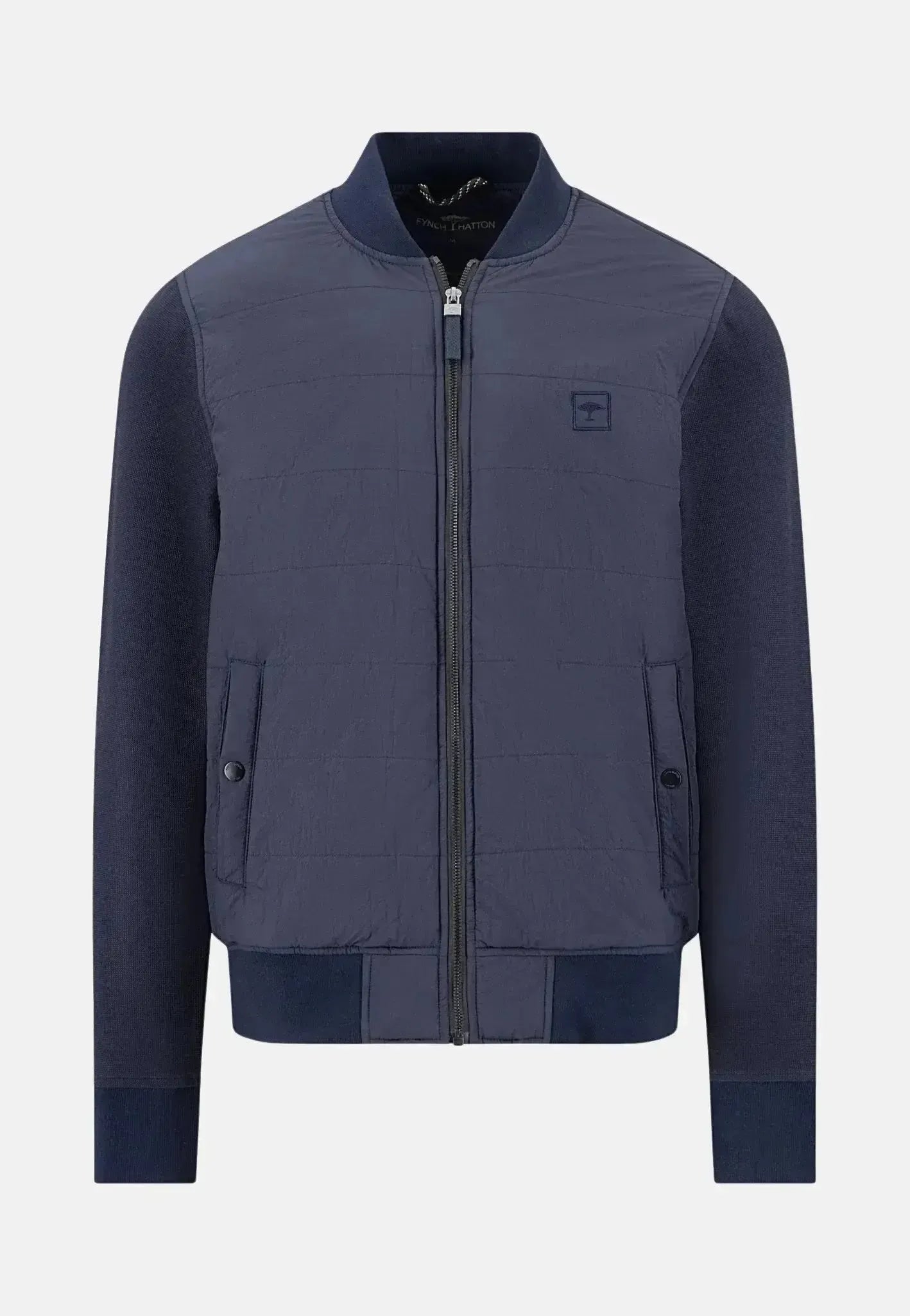 Fynch - Hatton Mens Hybrid Quilted Bomber Jacket Navy – 15121400-685-M | Studio DOS by Designer Outlet Sales