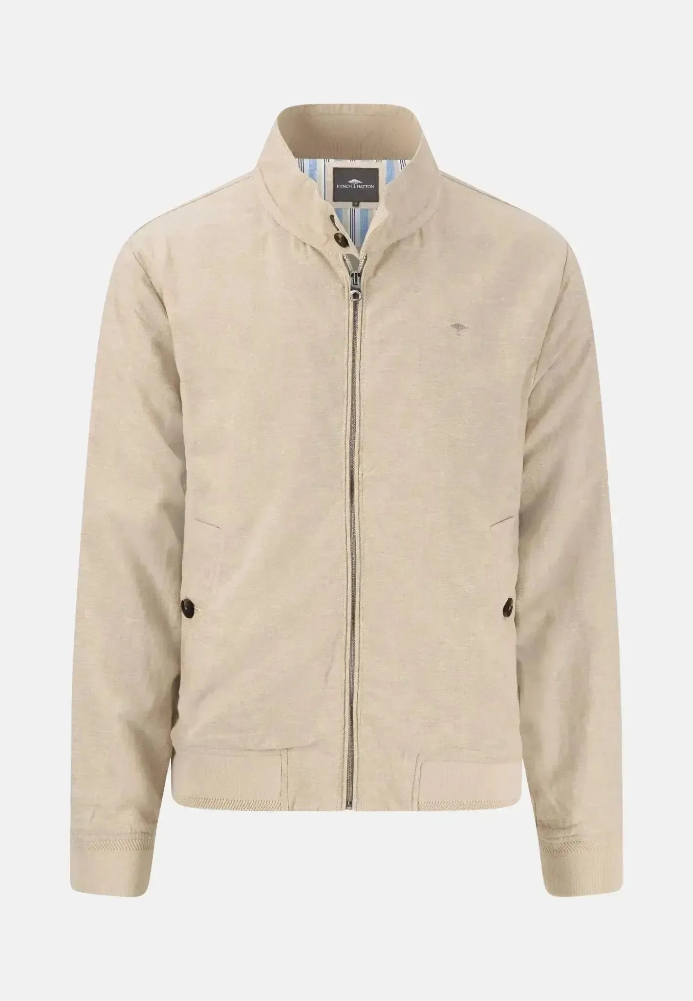 Fynch - Hatton Mens Linen Blend Harrington Jacket Stone – 15032602-834-S | Studio DOS by Designer Outlet Sales