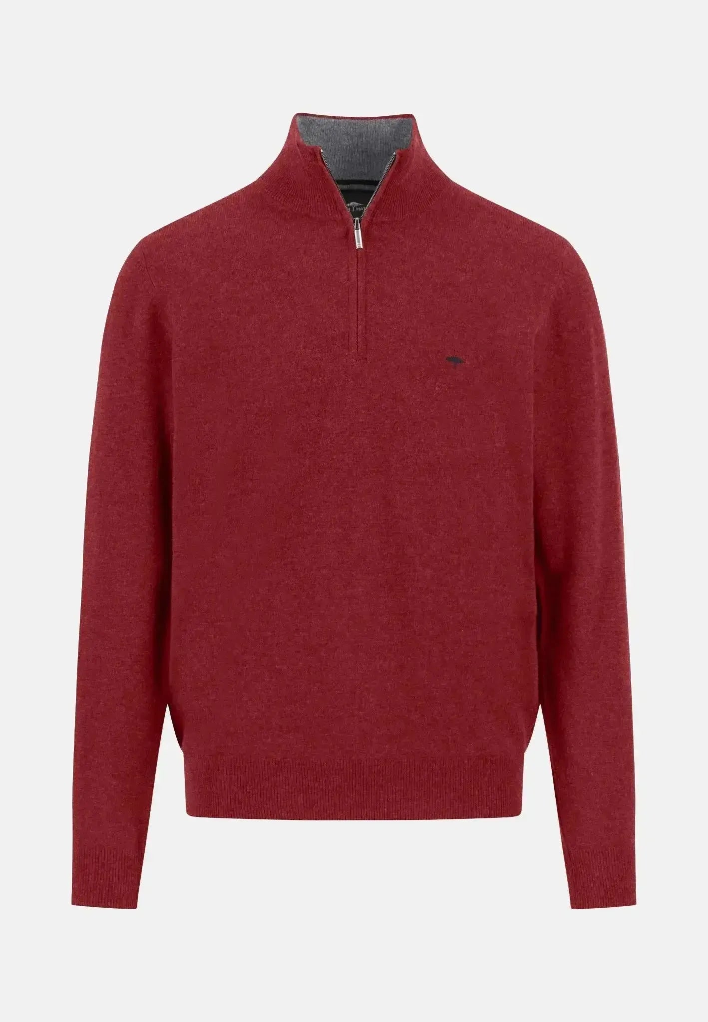 Fynch - Hatton Mens Merino Wool Cashmere 1/4 Zip Knit Garnet Red – 1514802-367-S | Studio DOS by Designer Outlet Sales