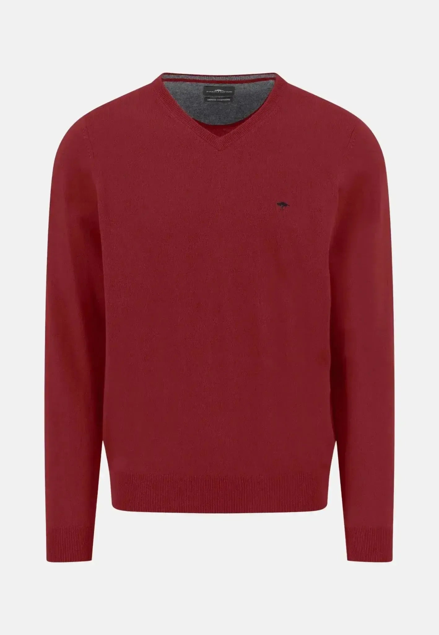 Fynch - Hatton Mens Merino Wool Cashmere V - Neck Knit Garnet Red – 1514801-367-S | Studio DOS by Designer Outlet Sales