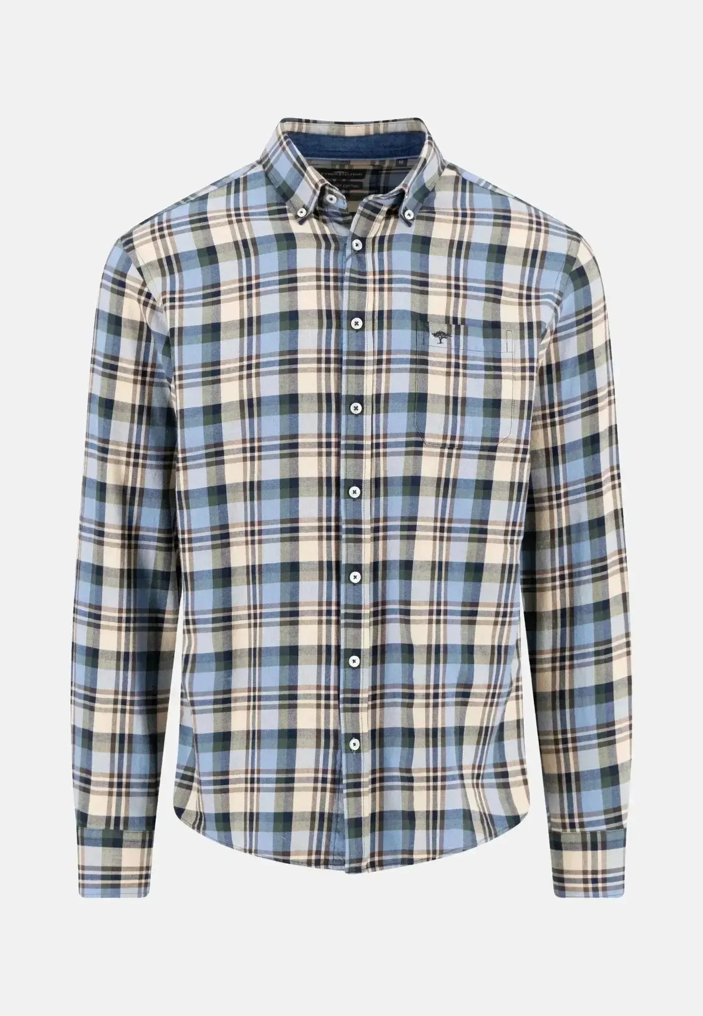 Fynch - Hatton Mens Multicolour Flannel Check Shirt Sand – 15115760-837-S | Studio DOS by Designer Outlet Sales