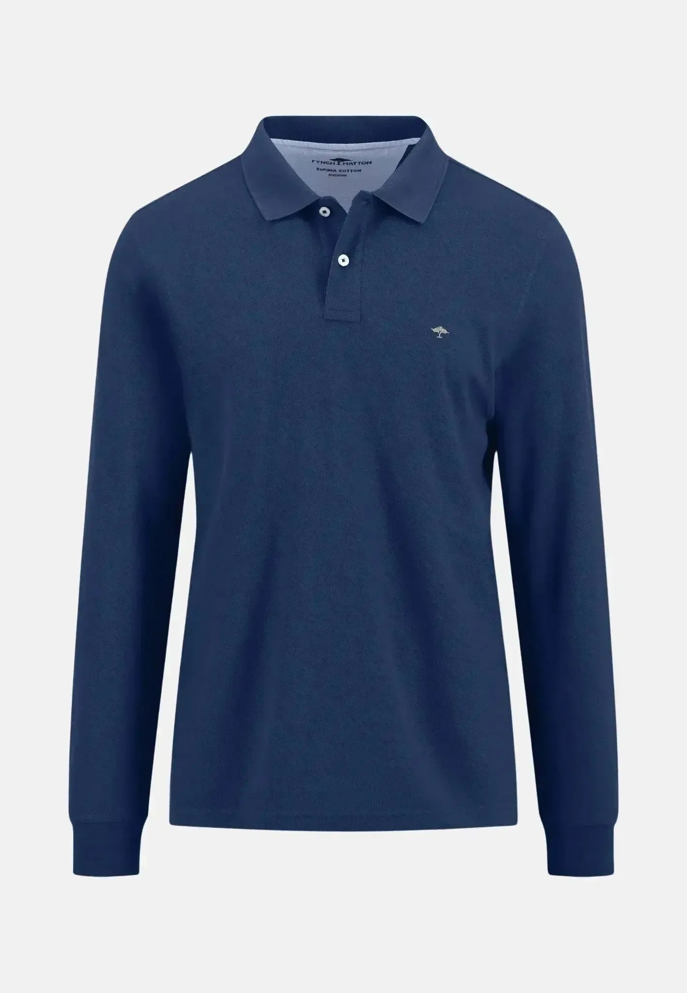 Fynch - Hatton Mens Premium Cotton Longsleeve Polo Shirt Midnight – 15141701-672-S | Studio DOS by Designer Outlet Sales