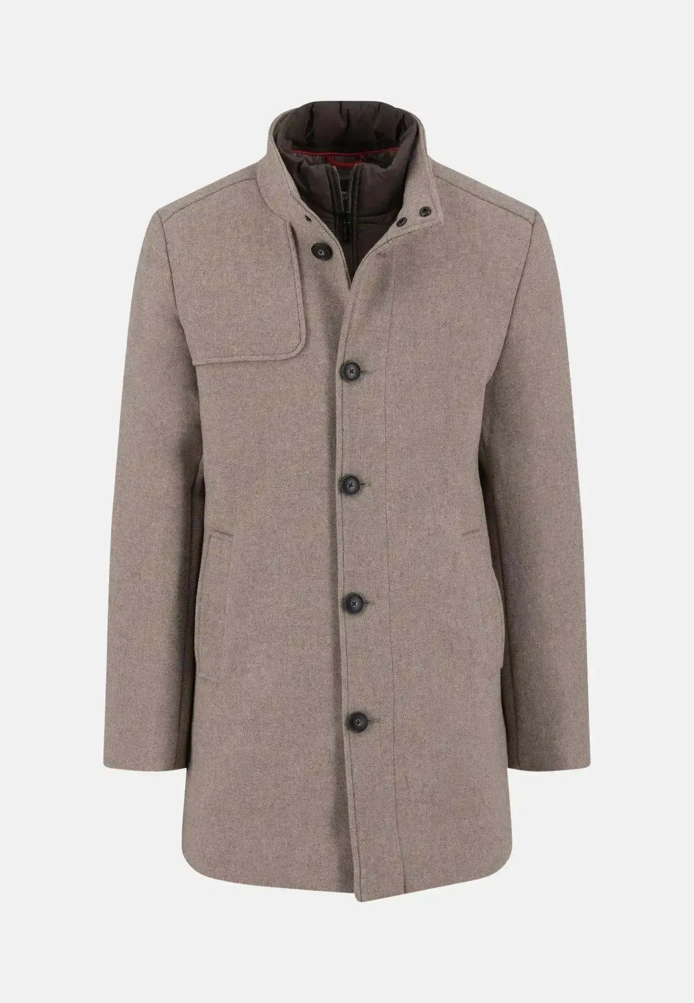 Fynch - Hatton Mens Standcollar Insert Wool Mix Coat Sand – 15102430-808-M | Studio DOS by Designer Outlet Sales