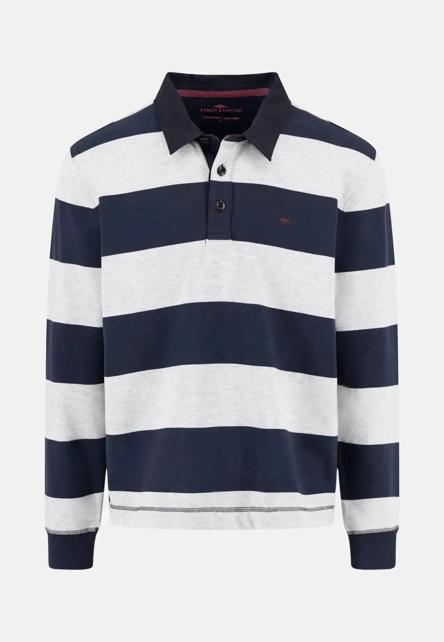Fynch - Hatton Mens Striped Rugby Collar Sweat Navy – 15141363-685-S | Studio DOS by Designer Outlet Sales