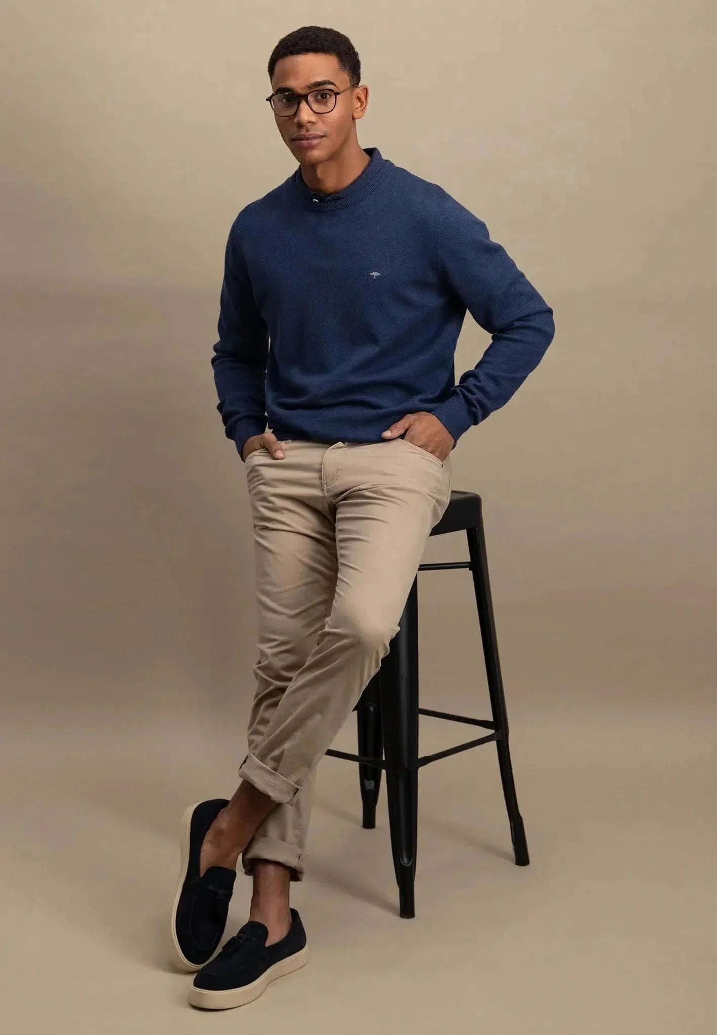 Fynch - Hatton Superfine Cotton Crewneck Knit Night – 1513210-680-S | Studio DOS by Designer Outlet Sales