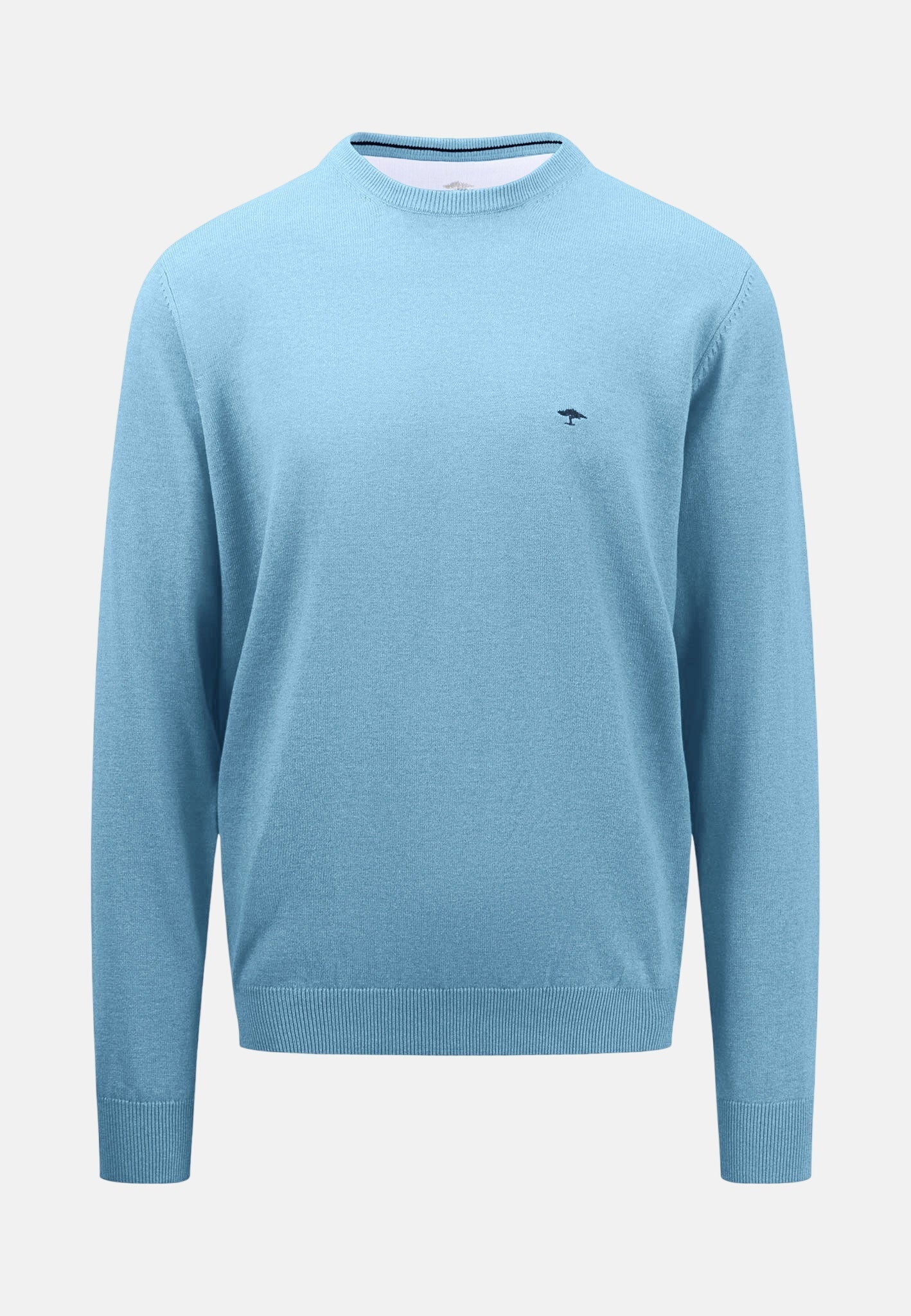 Fynch - Hatton Superfine Cotton Crewneck Knit Splashy Ocean – 1513210-629-S | Studio DOS by Designer Outlet Sales