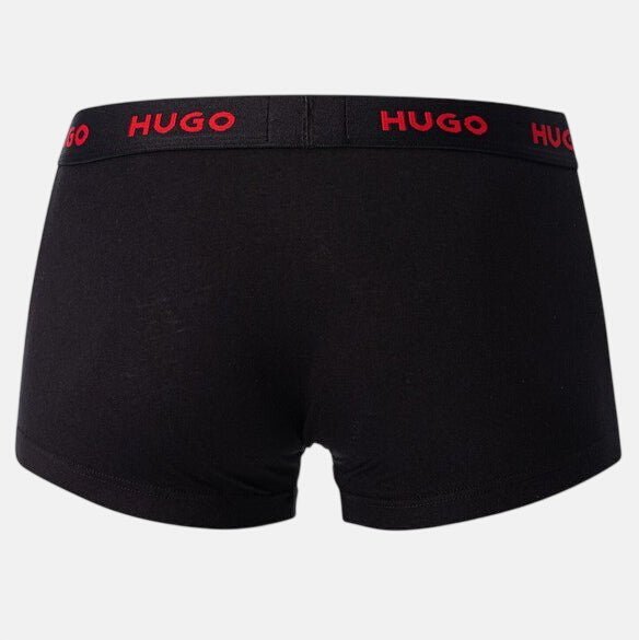 HUGO 3 Pack Cotton Stretch Trunks Black Red – O5 | Studio DOS by Designer Outlet Sales