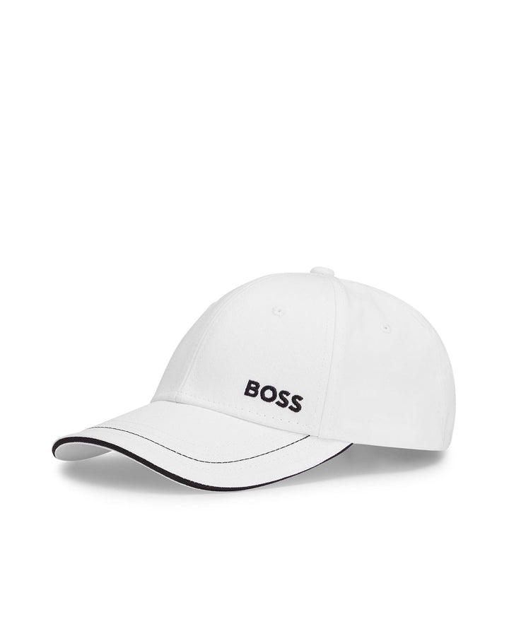 HUGO BOSS COTTON TWILL LOGO DETAIL CAP WHITE-Designer Outlet Sales