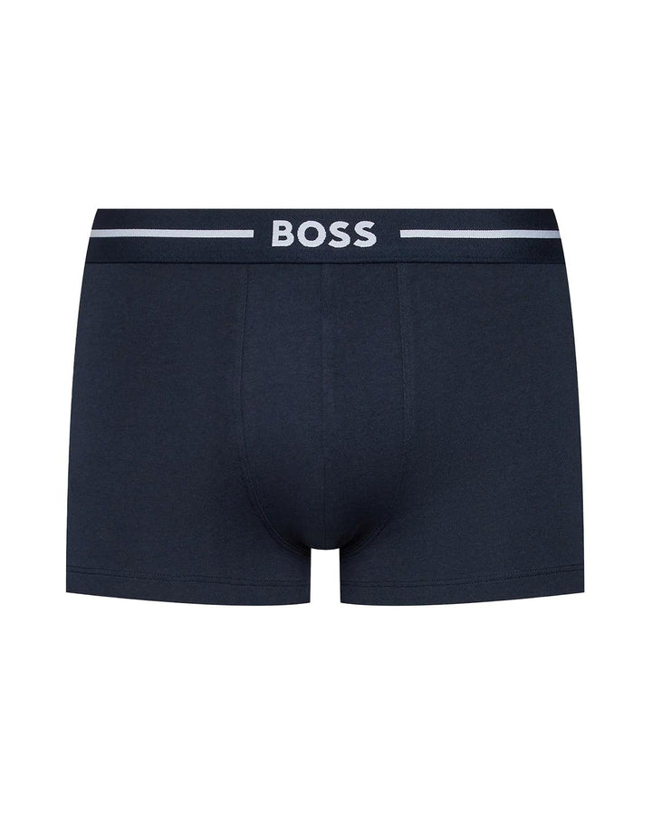 HUGO BOSS MENS 3 PACK BOLD TRUNKS BLACK BURGUNDY NAVY-Designer Outlet Sales