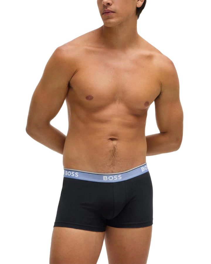 HUGO BOSS MENS 3 PACK POWER TRUNKS BLACK MIXED-Designer Outlet Sales