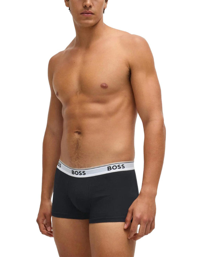 HUGO BOSS MENS 3 PACK POWER TRUNKS BLACK MIXED-Designer Outlet Sales