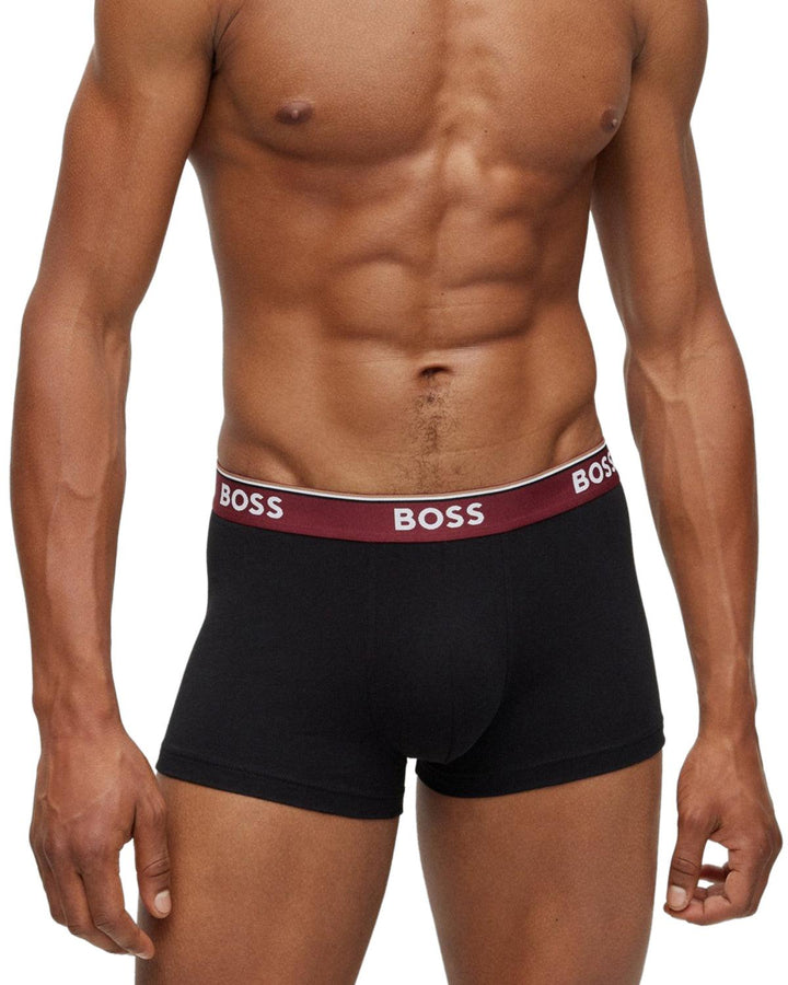 HUGO BOSS MENS 3 PACK POWER TRUNKS BLACK MULTI-Designer Outlet Sales