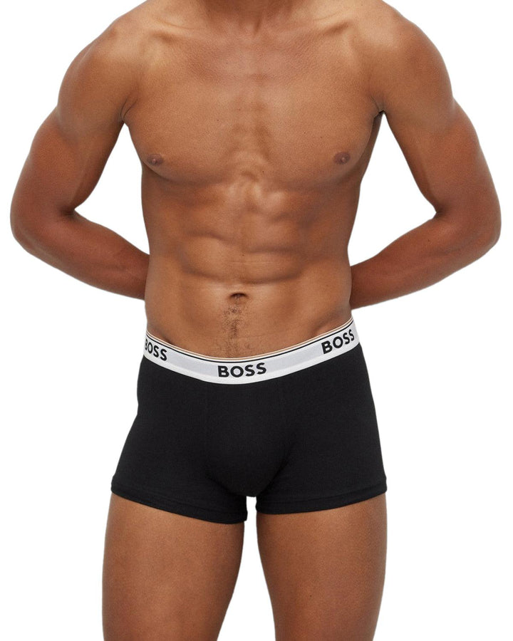 HUGO BOSS MENS 3 PACK POWER TRUNKS BLACK MULTI-Designer Outlet Sales