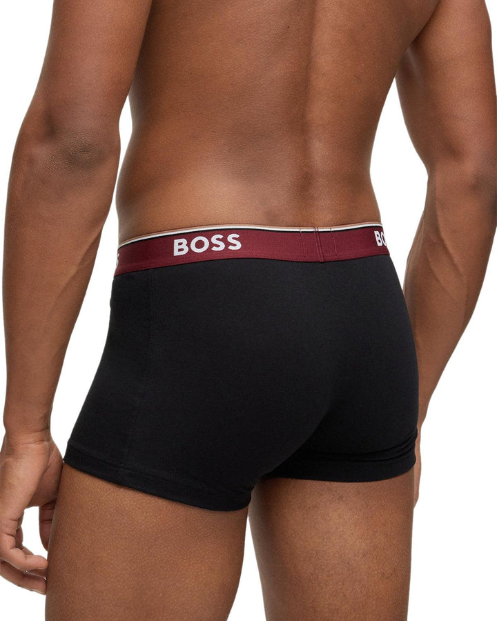 HUGO BOSS MENS 3 PACK POWER TRUNKS BLACK MULTI-Designer Outlet Sales