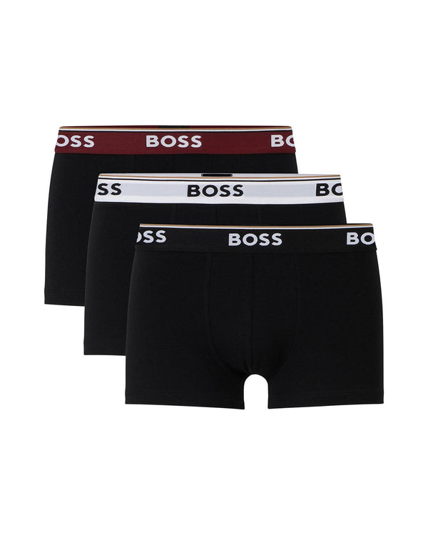 HUGO BOSS MENS 3 PACK POWER TRUNKS BLACK MULTI-Designer Outlet Sales