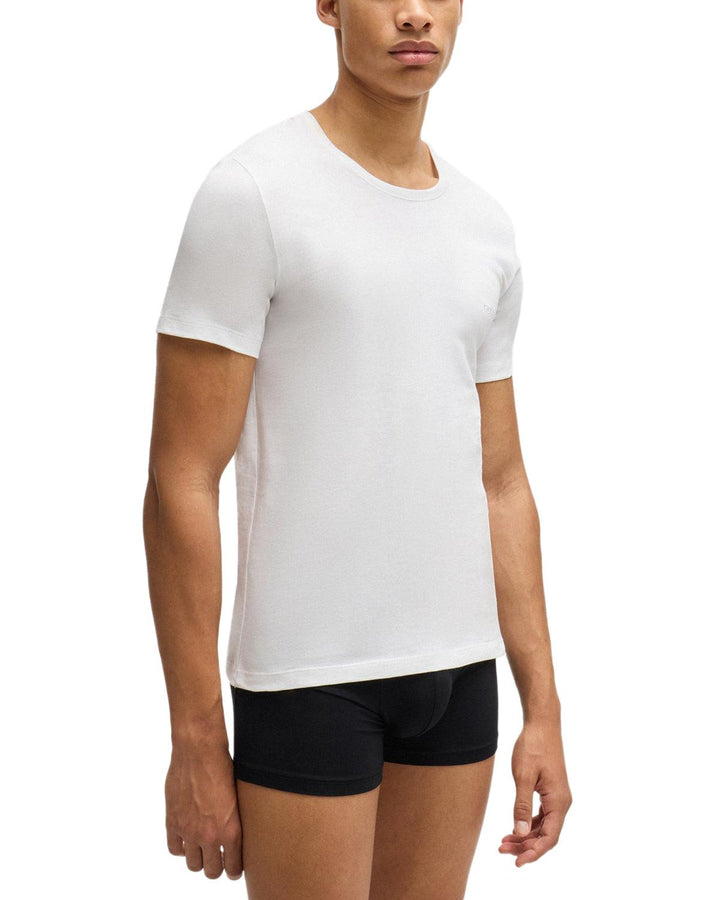 HUGO BOSS MENS 3-PACK T-SHIRTS BLACK WHITE GREY-Designer Outlet Sales