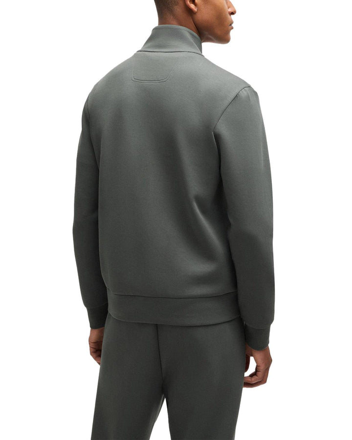 HUGO BOSS MENS HIDDEN POCKET ZIP SWEAT GREY-Designer Outlet Sales