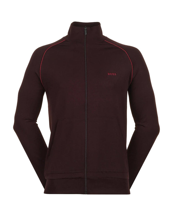 HUGO BOSS MENS MIX AND MATCH ZIP SWEAT OPEN RED-Designer Outlet Sales