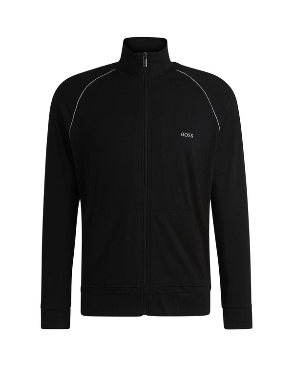 HUGO BOSS MENS MIX & MATCH JACKET Z ZIP SWEAT BLACK-Designer Outlet Sales