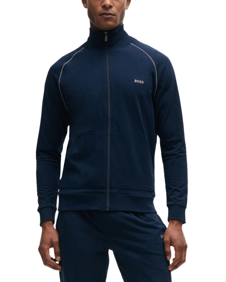 HUGO BOSS MENS MIX & MATCH JACKET Z ZIP SWEAT DARK BLUE-Designer Outlet Sales