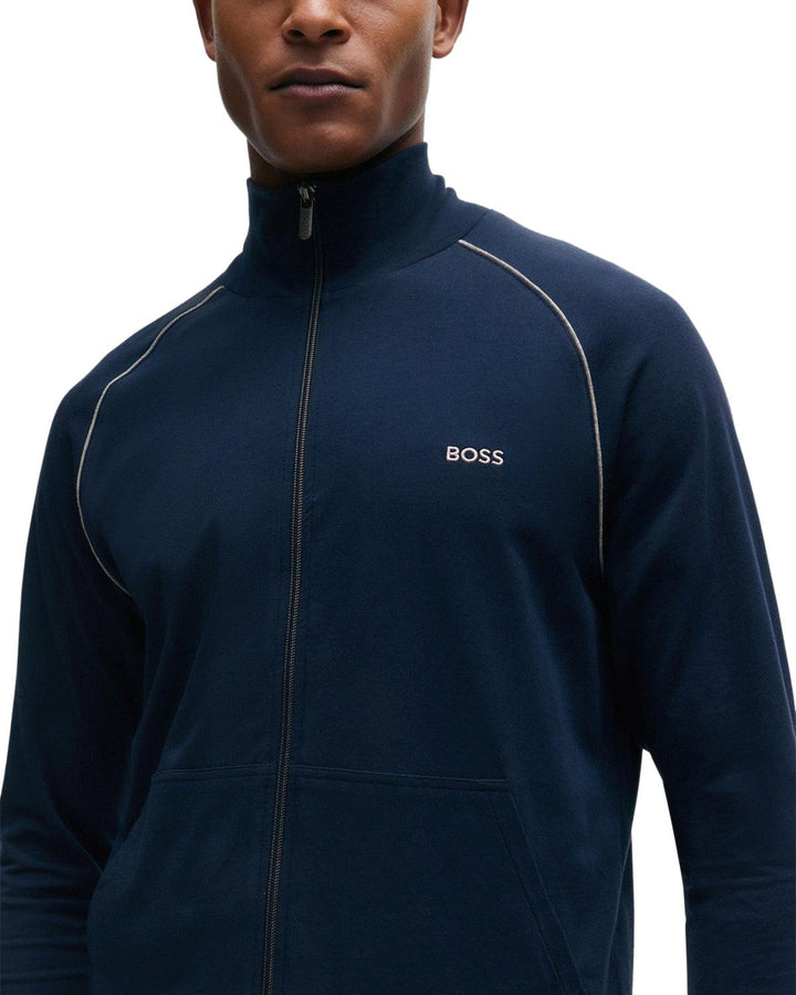 HUGO BOSS MENS MIX & MATCH JACKET Z ZIP SWEAT DARK BLUE-Designer Outlet Sales