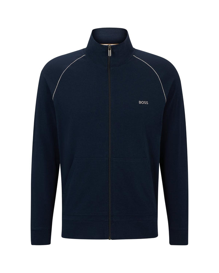 HUGO BOSS MENS MIX & MATCH JACKET Z ZIP SWEAT DARK BLUE-Designer Outlet Sales