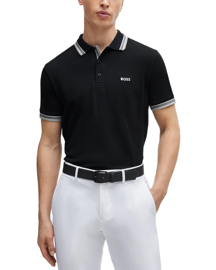 HUGO BOSS MENS PADDY POLO SHIRT BLACK-Designer Outlet Sales