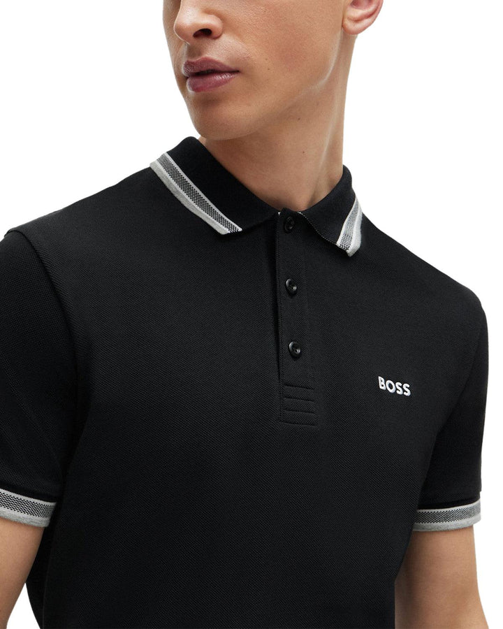 HUGO BOSS MENS PADDY POLO SHIRT BLACK-Designer Outlet Sales