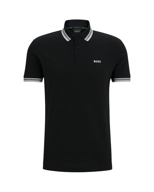 HUGO BOSS MENS PADDY POLO SHIRT BLACK-Designer Outlet Sales