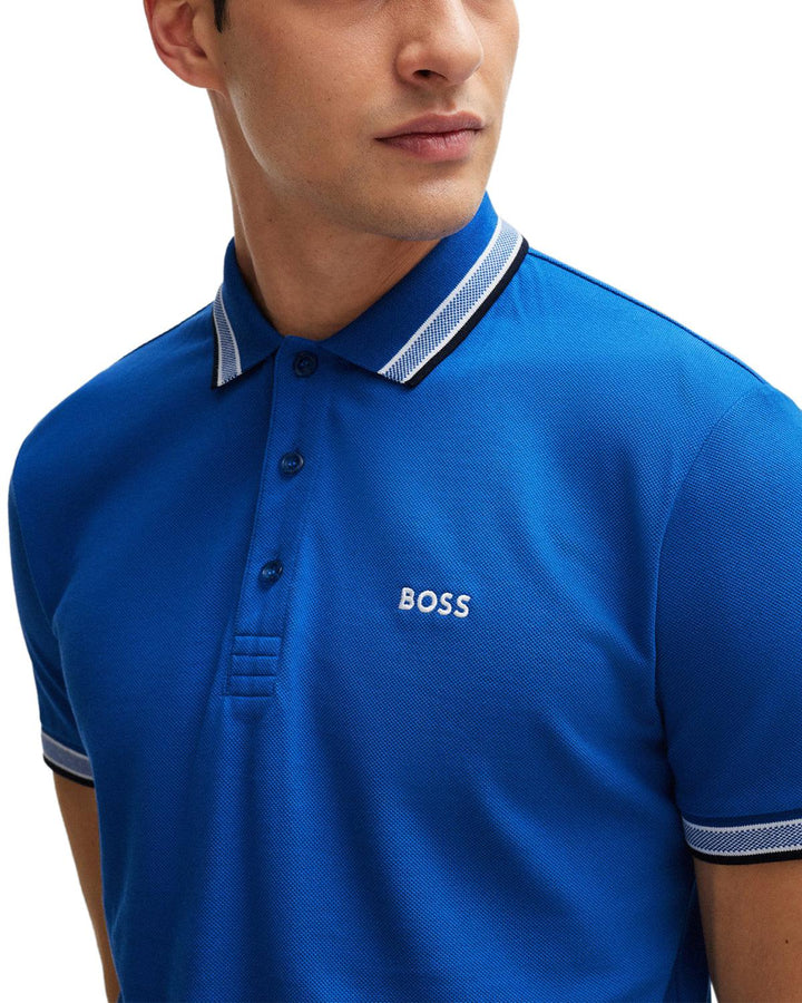 HUGO BOSS MENS PADDY POLO SHIRT ELECTRIC BLUE-Designer Outlet Sales